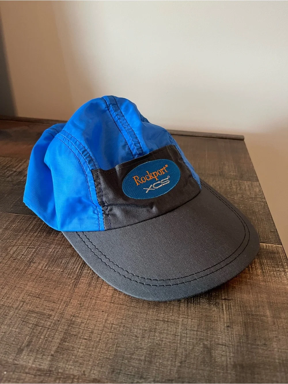 Vintage Rockport XCS Blue Gray Nylon 5-Panel Running Camp Cap
